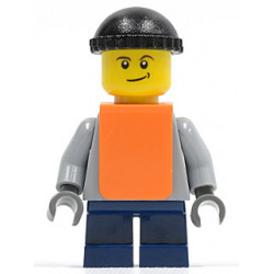 Plain Light Bluish Gray Torso, Dark Blue Short Legs, Knit Cap, Orange Vest – ГРАДСКИ