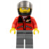 Red Jacket with Zipper Pockets and Classic Space Logo, Dark Bluish Gray Legs, Black Helmet, Silver Sunglasses – ГРАДСКИ