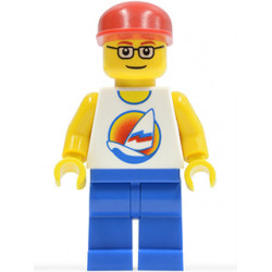 Surfboard on Ocean - Blue Legs, Red Cap, Red Eyebrows, Glasses – ГРАДСКИ