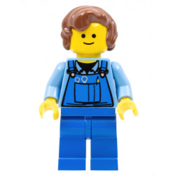 Overalls with Tools in Pocket Blue, Reddish Brown Hair Female Short Curled Ends – ГРАДСКИ