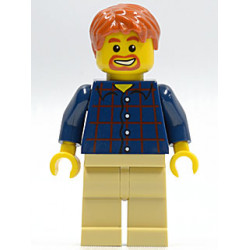 Plaid Button Shirt, Tan Legs, Dark Orange Short Tousled Hair, Dark Orange Goatee and Eyebrows – ГРАДСКИ