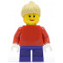 Plain Red Torso with Red Arms, Dark Purple Short Legs, Tan Female Ponytail Hair, Brown Eyebrows – ГРАДСКИ