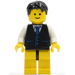 Black Vest with Blue Striped Tie, Black Hips and Yellow Legs, Black Short Tousled Hair – ГРАДСКИ