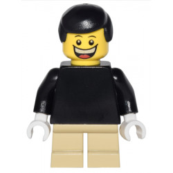 Plain Black Torso with Black Arms, Tan Short Legs, Black Male Hair – ГРАДСКИ
