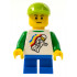 Classic Space Minifigure Floating Pattern, Blue Short Legs, Lime Short Bill Cap, Black Eyebrows – ГРАДСКИ