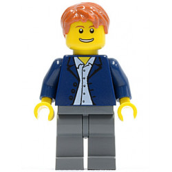 Dark Blue Jacket, Light Blue Shirt, Dark Bluish Gray Legs, Dark Orange Male Hair – ГРАДСКИ