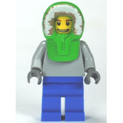 Plain Light Bluish Gray Torso, Blue Legs, Bright Green Hood – ГРАДСКИ