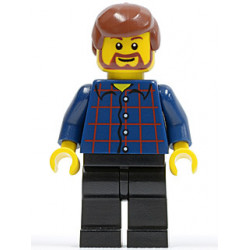 Plaid Button Shirt, Black Legs, Reddish Brown Male Hair, Reddish Brown Beard and Eyebrows – ГРАДСКИ