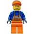 Overalls with Safety Stripe Orange, Orange Legs, Orange Short Bill Cap, Thin Grin with Teeth – ГРАДСКИ