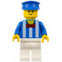 Palace Cinema Employee - Blue Shirt with White Stripes and Red Bow Tie, White Legs, Blue Police Hat, Standard Grin – ГРАДСКИ
