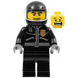 Police - City Leather Jacket with Gold Badge, Black Helmet, Trans-Clear Visor – ГРАДСКИ