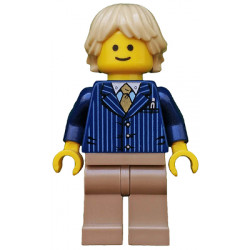 Businessman Pinstripe Jacket and Gold Tie, Dark Tan Legs, Tan Tousled and Layered Hair – ГРАДСКИ