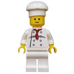 Chef - White Torso with 8 Buttons, Black Wrinkles, NO Back Print, White Legs, Standard Grin – ГРАДСКИ