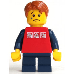Red Shirt with 3 Silver Logos, Dark Blue Arms, Dark Blue Short Legs, Dark Orange Hair – ГРАДСКИ