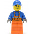 Overalls with Safety Stripe Orange, Orange Legs, Blue Cap with Hole, Lopsided Grin – ГРАДСКИ