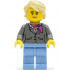 Dark Bluish Gray Jacket with Magenta Scarf, Medium Blue Legs, Tan Hair (Grandma) – ГРАДСКИ