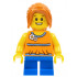 Girl, Blue Short Legs, Dark Orange Hair Ponytail Long with Side Bangs – ГРАДСКИ
