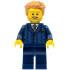 Businessman - Pinstripe Jacket and Gold Tie, Dark Blue Legs, Medium Nougat Tousled Hair, Beard – ГРАДСКИ