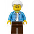 Grandma, Dark Azure Plaid Jacket with Collar, Dark Brown Legs and White Hair – ГРАДСКИ