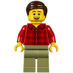 Dad, Red Plaid Flannel Shirt, Olive Green Legs, Dark Brown Smooth Hair – ГРАДСКИ
