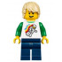 Boy - Classic Space Minifigure Floating Pattern, Dark Blue Legs, Tan Tousled Hair – ГРАДСКИ