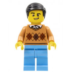 Dad - Medium Nougat Argyle Sweater, Medium Blue Legs, Black Smooth Hair – ГРАДСКИ