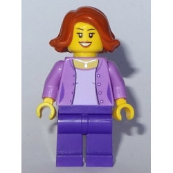Mom - Medium Lavender Jacket over Lavender Shirt, Dark Purple Legs, Dark Orange Female Hair Short Swept Sideways – ГРАДСКИ