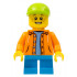 Boy - Orange Jacket with Hood over Light Blue Sweater, Dark Azure Short Legs, Lime Cap – ГРАДСКИ