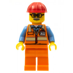 Orange Safety Vest with Reflective Stripes, Orange Legs, Red Construction Helmet, Glasses – ГРАДСКИ