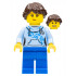 Ludo Blue - Female, Bright Light Blue Hoodie, Blue Legs, Dark Brown Braided Ponytail – МАРКА ЛЕГО