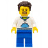 Ludo Blue - Male, White Hoodie with Medium Blue Pocket, Blue Legs, Dark Brown Tousled Hair, Goatee – МАРКА ЛЕГО