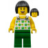 Ludo Green - Female, White Halter Top with Green Apples and Lime Spots, Green Legs, Black Bob Cut Hair, Freckles – МАРКА ЛЕГО