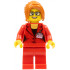 Ludo Red - Female, Red Suit Jacket with Press Pass, Red Legs, Dark Orange Ponytail, Glasses – МАРКА ЛЕГО