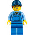 Mechanic - Female, Blue Overalls over Medium Blue Shirt, Blue Legs, Dark Blue Cap with Dark Orange Ponytail, No Back Print – ГРАДСКИ