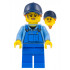 Mechanic - Female, Blue Overalls over Medium Blue Shirt, Blue Legs, Dark Blue Cap with Dark Orange Ponytail, Back Print – ГРАДСКИ