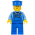 Mechanic - Male, Blue Overalls over Medium Blue Shirt, Blue Legs, Blue Police Hat, Dark Tan Moustache and Sideburns, Back Print – ГРАДСКИ