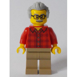Grandfather, Red Plaid Flannel Shirt, Dark Tan Legs, Light Bluish Gray Hair – ГРАДСКИ