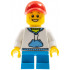 Child - Boy, White Hoodie with Medium Blue Pocket, Dark Azure Short Legs, Red Cap, Freckles – ГРАДСКИ