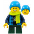 Child - Boy, Flannel Vest over Shirt with Banana, Dark Green Short Legs, Dark Azure Beanie, Freckles, Lime Scarf – ГРАДСКИ