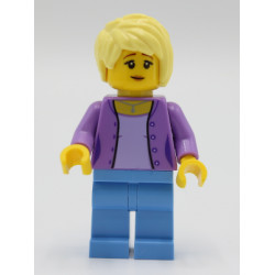 Female with Medium Lavender Jacket, Medium Blue Legs, Bright Light Yellow Hair – ГРАДСКИ