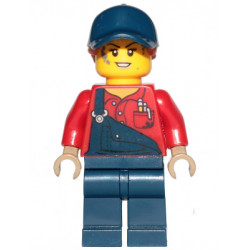 Female Mechanic with Dark Blue Overalls and Legs, Dark Orange Ponytail with Dark Blue Ball Cap – ГРАДСКИ