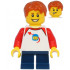 Boy with Classic Space Shirt with Red Sleeves, Dark Blue Short Legs, Dark Orange Hair – ГРАДСКИ