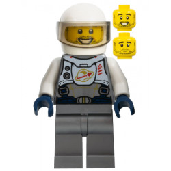 Astronaut - Male, Flat Silver Spacesuit with Harness and White Panel with Classic Space Logo, Stubble – ГРАДСКИ
