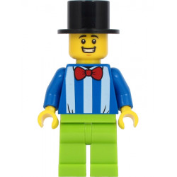Fairground Worker - Male, White Stripes and Red Bow Tie, Lime Legs, Black Top Hat – ГРАДСКИ