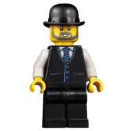 Accountant - Male, Black Vest with Blue Striped Tie, Black Legs, Black Bowler Hat, Beard – ГРАДСКИ