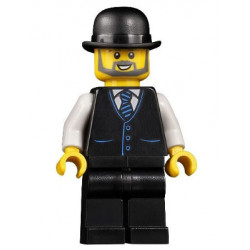 Accountant - Male, Black Vest with Blue Striped Tie, Black Legs, Black Bowler Hat, Beard – ГРАДСКИ