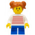 Girl with Dark Orange Two Pigtails Hair, White Sweater with Red Horizontal Stripes, Blue Short Legs – ГРАДСКИ