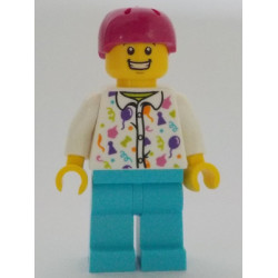 Man - White Party Shirt, Medium Azure Legs, Magenta Helmet – ПРАЗНИЦИ И СЪБИТИЯ