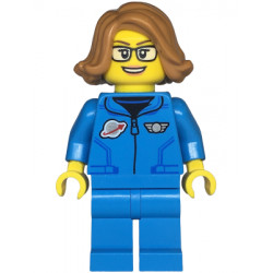 Space Scientist - Female, Dark Azure Jumpsuit, Medium Nougat Hair, Glasses, Open Mouth Smile – ГРАДСКИ