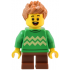 Child - Boy, Bright Green Sweater with Bright Light Yellow Zigzag Lines, Reddish Brown Short Legs, Medium Nougat Spiked Hair – ГРАДСКИ